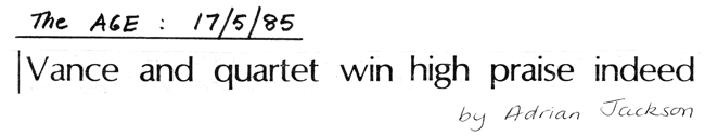 Vance and quartet win high praise indeed